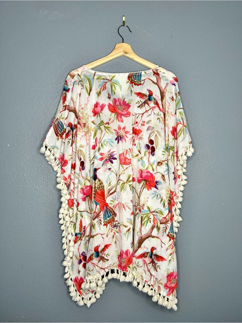Anthropologie Boho Floral Tassel Swim Beach Vacation Coverup Floral Print FLAWED - Picture 6 of 11